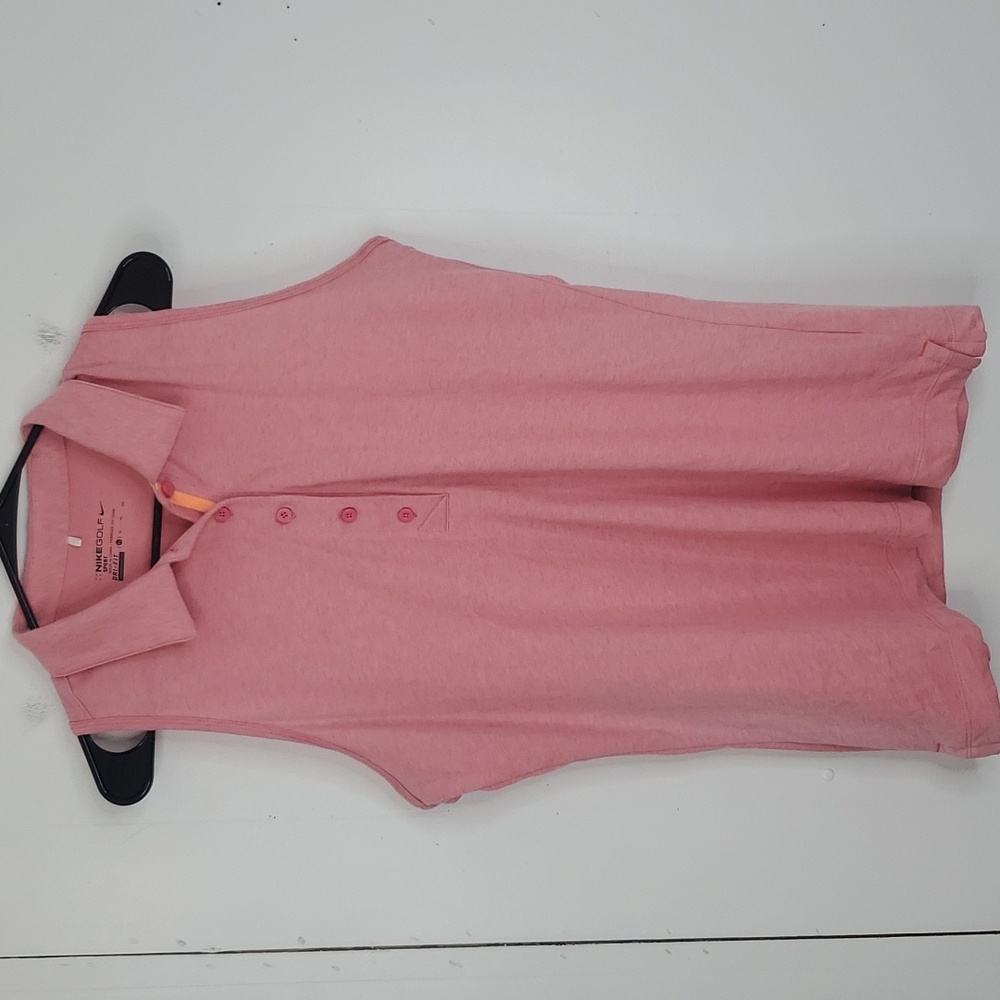 Nike Golf Lux Racerback Polo Light Pink Quarter Button Cotton Collar Womens XL